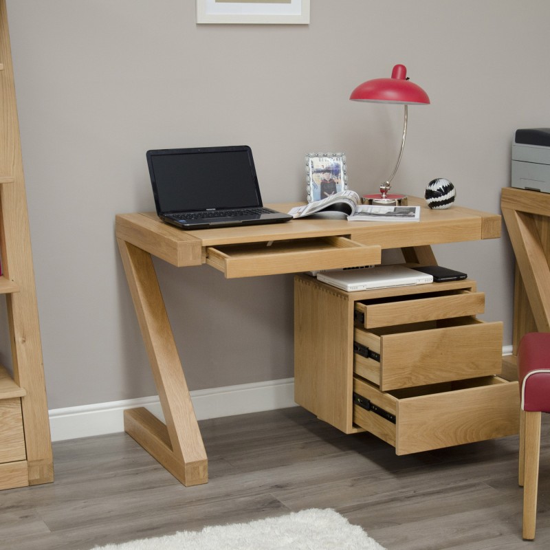 Z Oak Designer Small Computer Desk