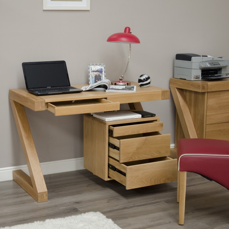 Z Oak Designer Small Computer Desk