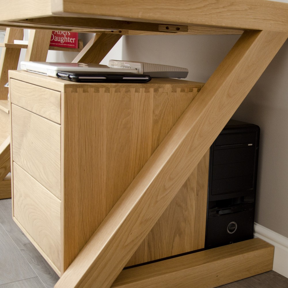 Z Oak Designer Small Computer Desk