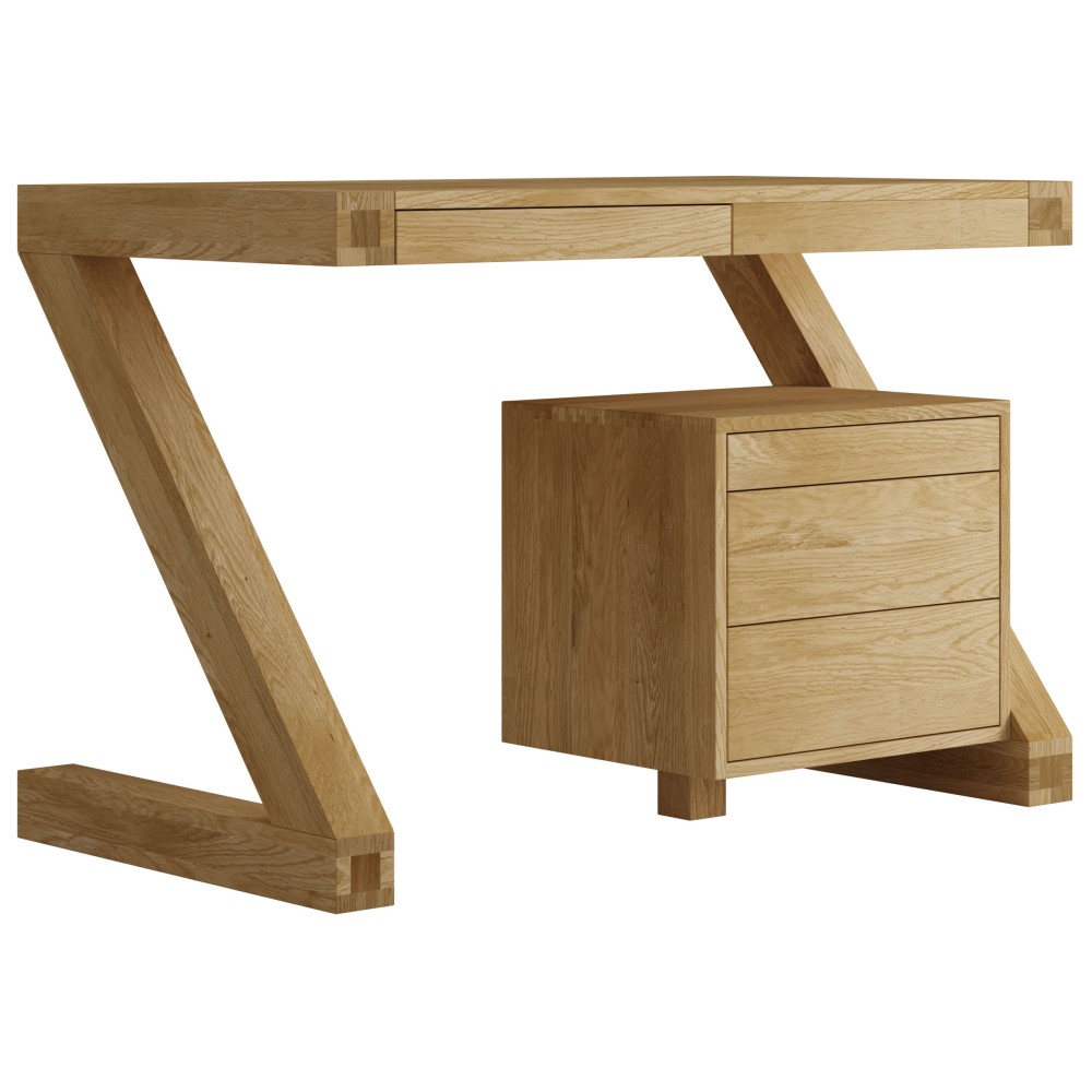 Z Oak Designer Small Computer Desk
