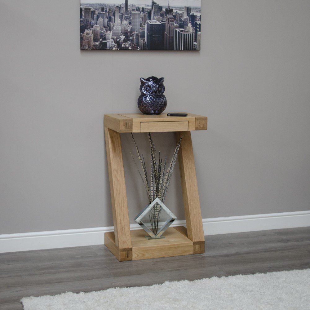 Z Oak Designer Small Console Table
