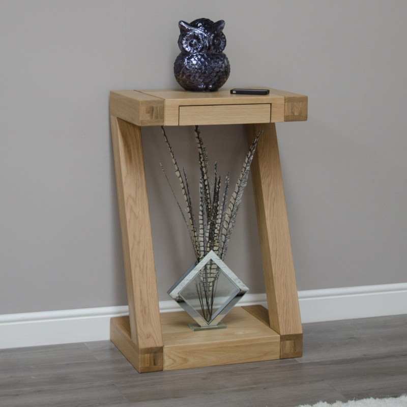 Z Oak Designer Small Console Table