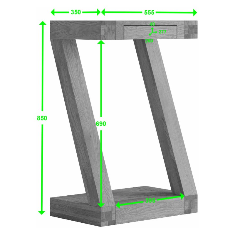 Z Oak Designer Small Console Table