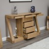 Z Oak Designer Wide Drawer Hall Console Table