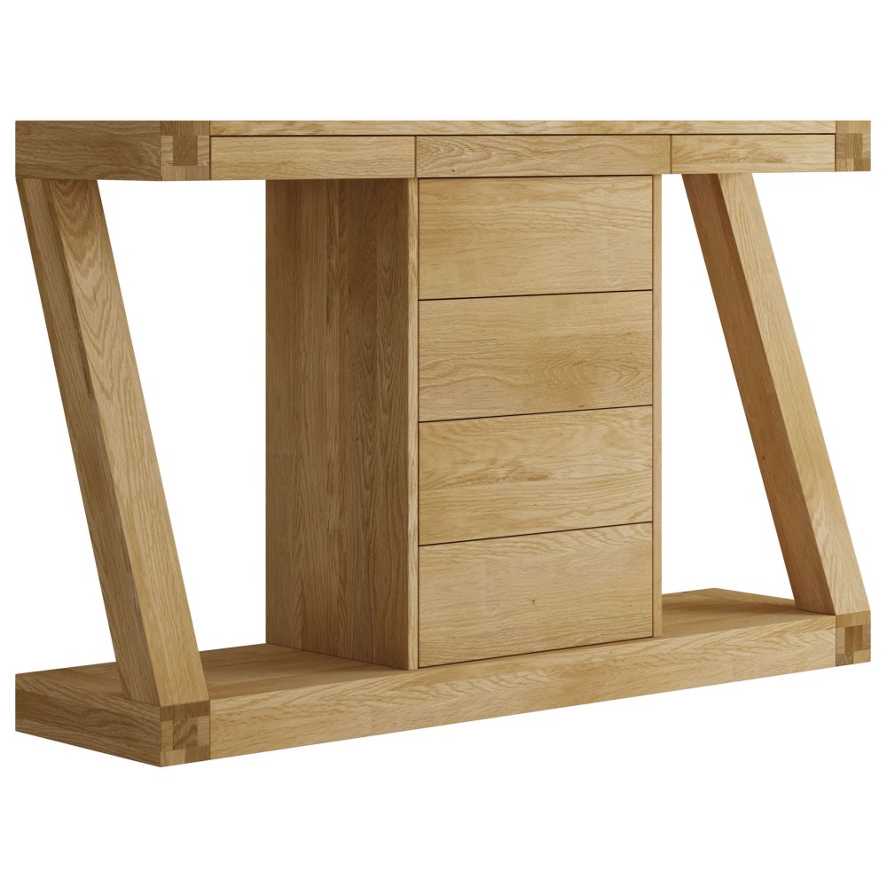 Z Oak Designer Wide Drawer Hall Console Table