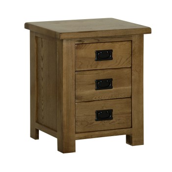 Devonshire Rustic Oak 3 Drawer Bedside