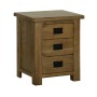 Devonshire Rustic Oak 3 Drawer Bedside