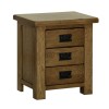 Devonshire Rustic Oak Small 3 Drawer Bedside