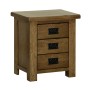 Devonshire Rustic Oak Small 3 Drawer Bedside