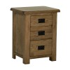 Devonshire Rustic Oak 3 Drawer High Bedside