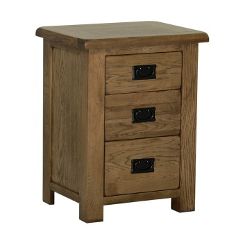 Devonshire Rustic Oak 3 Drawer High Bedside