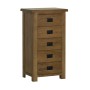 Devonshire Rustic Oak 5 Drawer Wellington Chest 