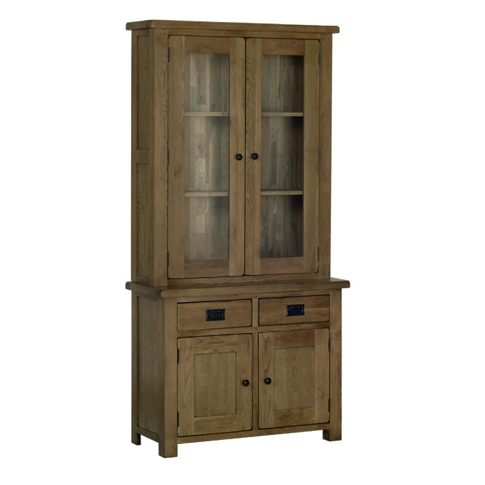 Devonshire Rustic Oak Standard Glazed Dresser