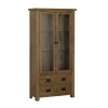 Devonshire Rustic Oak Glass Display Cabinet