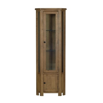 Devonshire Rustic Oak Corner Display Cabinet