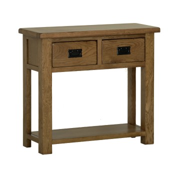 Devonshire Rustic Oak 2 Drawer Console Table