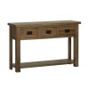 Devonshire Rustic Oak 3 Drawer Console Table