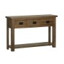 Devonshire Rustic Oak 3 Drawer Console Table