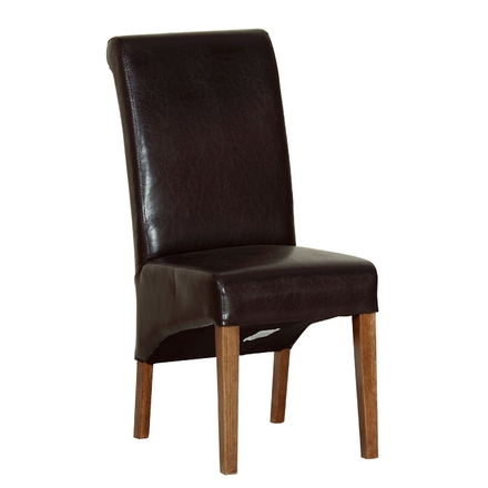 Devonshire Rustic Oak Brown Faux Leather Chair