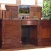La Roque Mahogany Twin Pedestal Computer Desk 