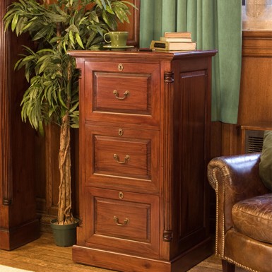 La Roque Mahogany Three Drawer Filing Cabinet