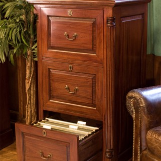La Roque Mahogany Three Drawer Filing Cabinet