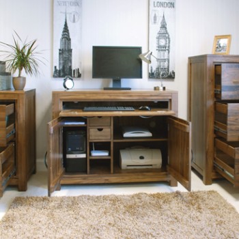 Mayan Walnut Hidden Home Office