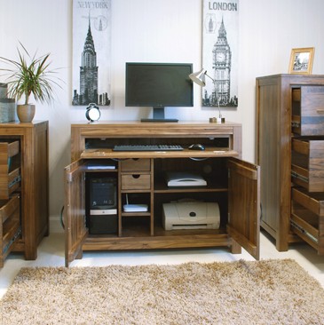 Mayan Walnut Hidden Home Office