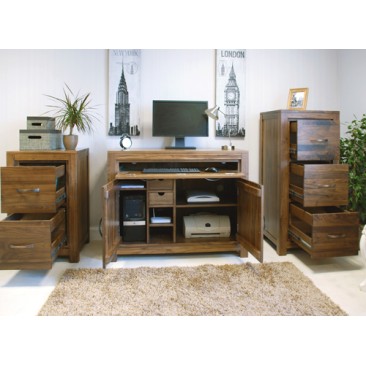 Mayan Walnut Hidden Home Office Mayan Walnut Hidden Home Office