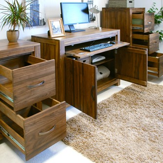 Mayan Walnut Hidden Home Office