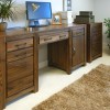 Mayan Walnut Twin Pedestal Computer Desk