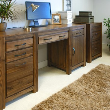 Mayan Walnut Twin Pedestal Computer Desk