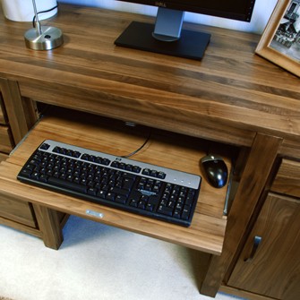 Mayan Walnut Twin Pedestal Computer Desk