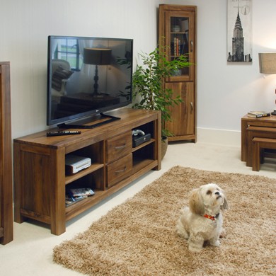 Mayan Walnut Widescreen Television Cabinet