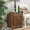 Mayan Walnut Two Drawer Lamp Table