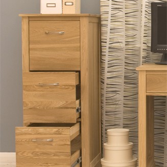 Mobel Oak Three Drawer Filing Cabinet