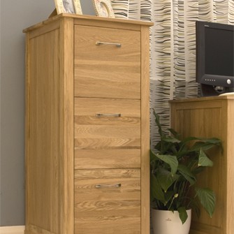 Mobel Oak Three Drawer Filing Cabinet