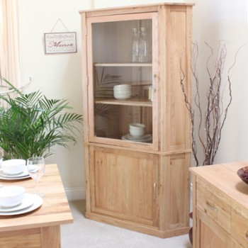 Mobel Oak Large Corner Display Cabinet