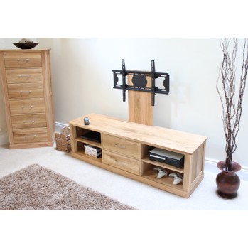 Mobel Oak Mounted Widescreen Television Cabinet 