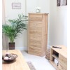 Mobel Oak 6 Drawer Tall Boy 