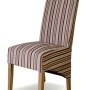 Richmond Stripe Royale Fabric Oak Chair