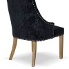 Bergen Black Crushed Velvet Fabric Oak Chair