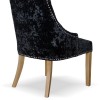 Bergen Black DEEP Crushed Velvet Fabric Oak Chair  