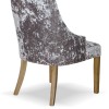 Bergen Silver DEEP Crushed Velvet Fabric Oak Chair