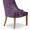 Bergen Purple Crushed Velvet Fabric Oak Chair