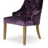 Bergen Purple Crushed Velvet Fabric Oak Chair