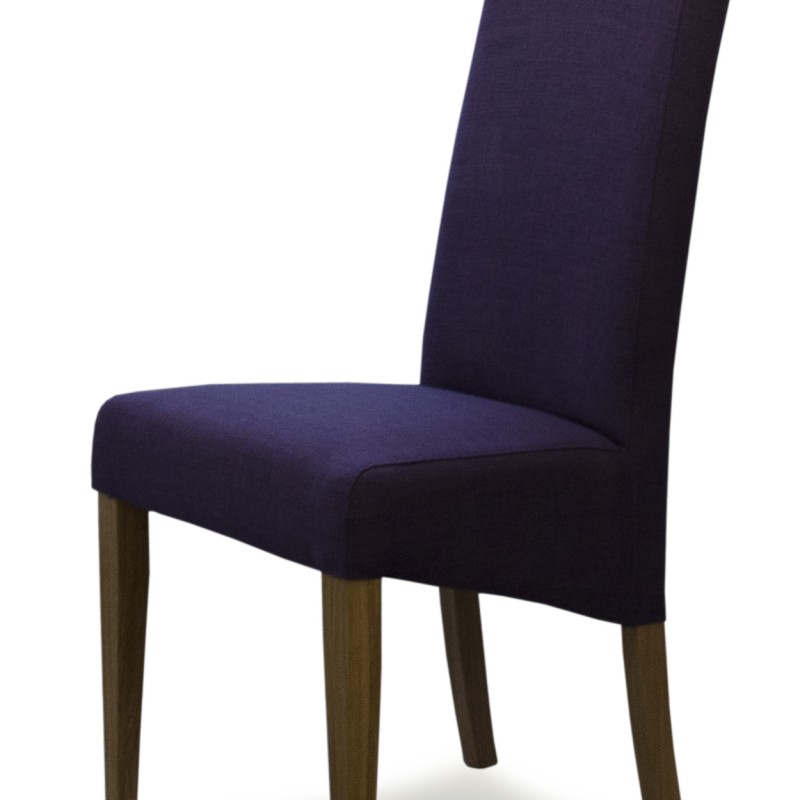 Italia Purple Fabric Oak Dining Chair
