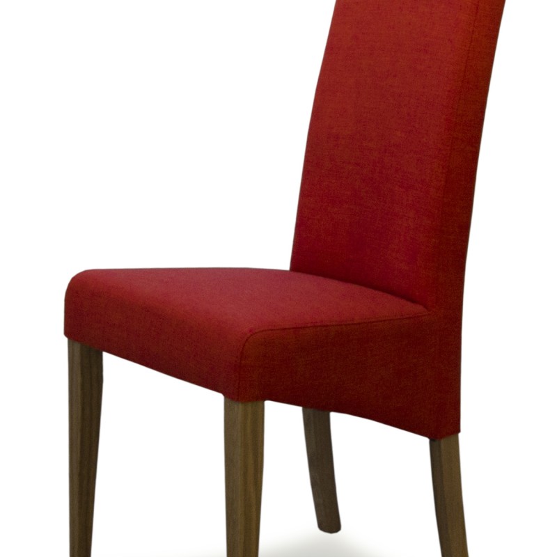 Italia Chilli Fabric Oak Dining Chair