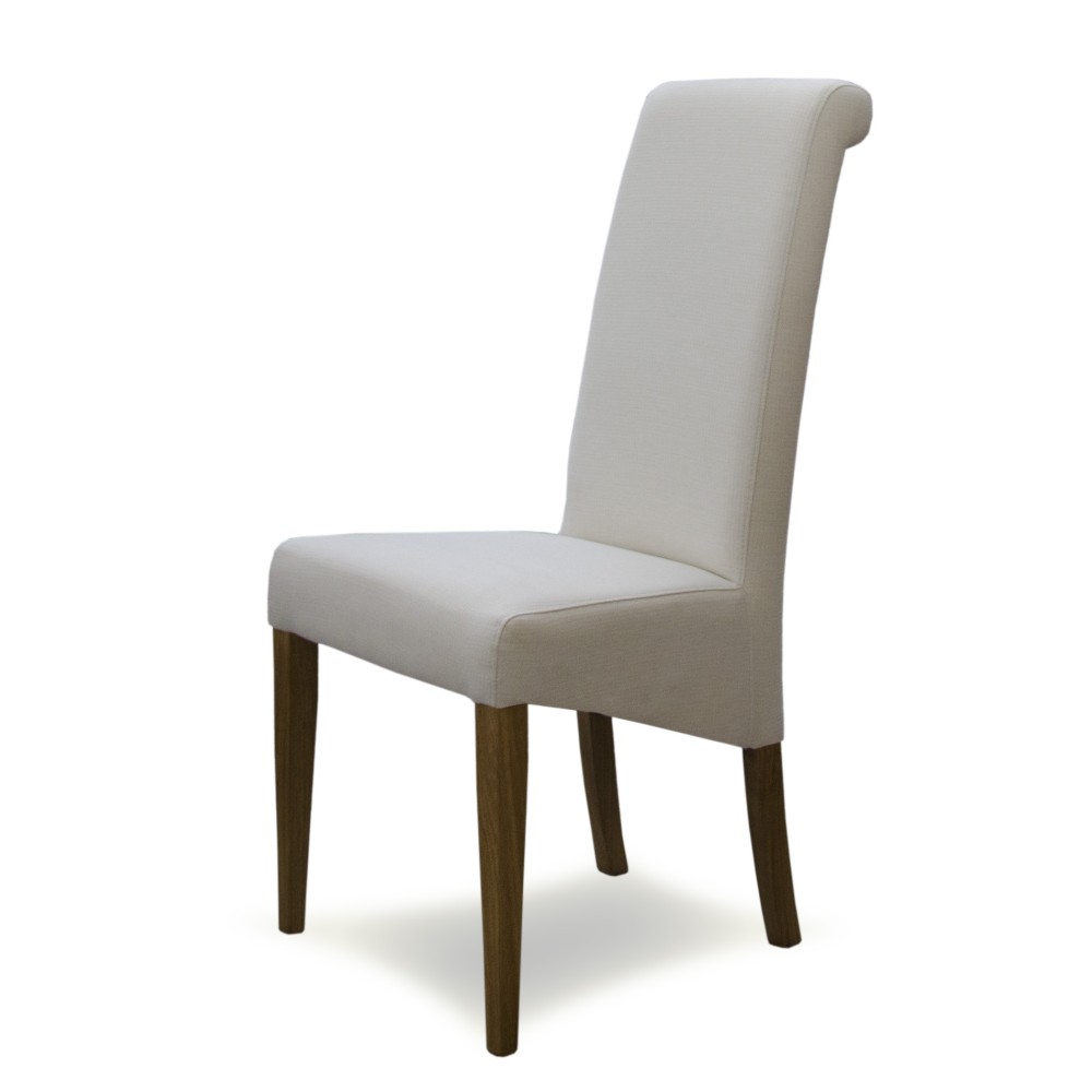 Italia Ivory Fabric Oak Dining Chair