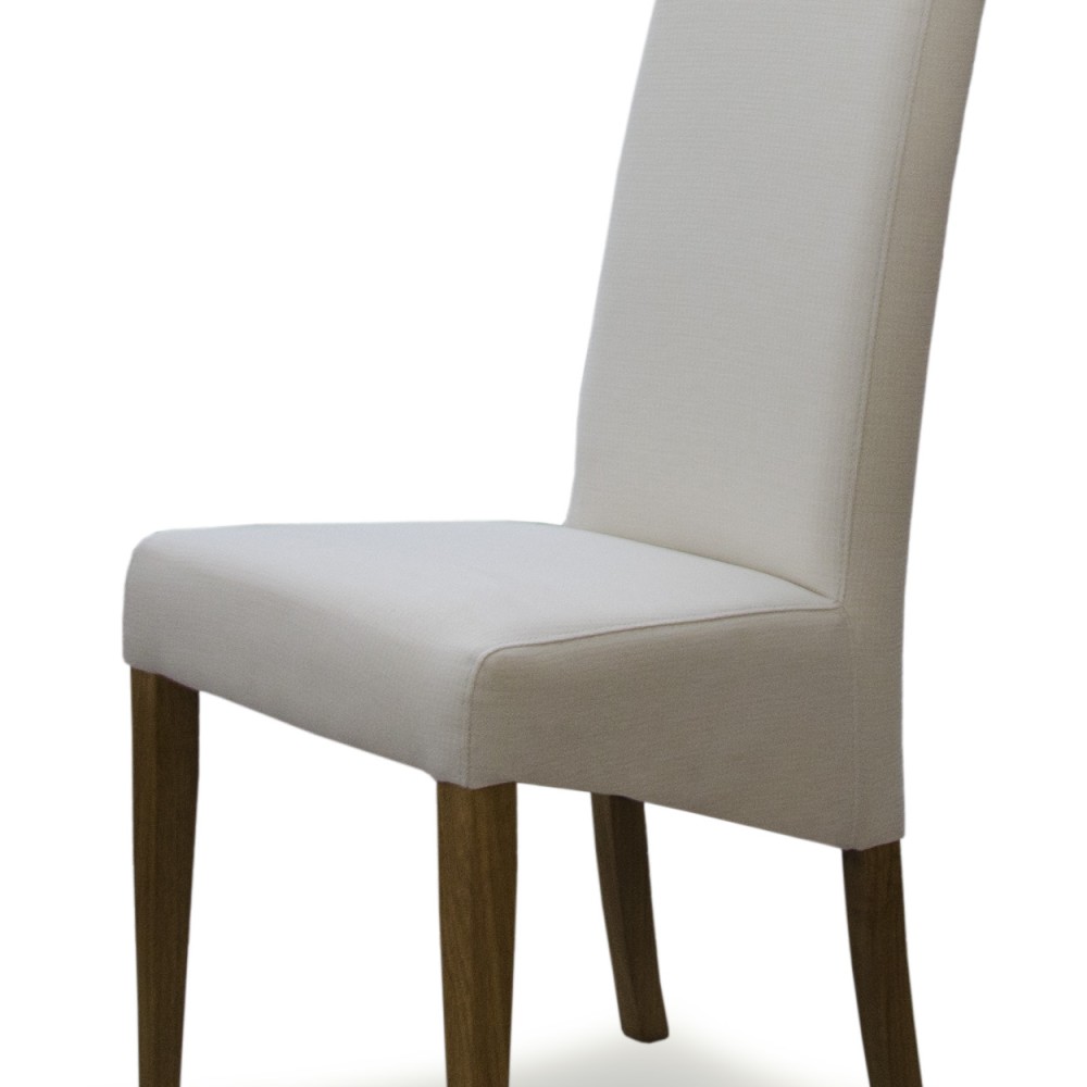 Italia Ivory Fabric Oak Dining Chair
